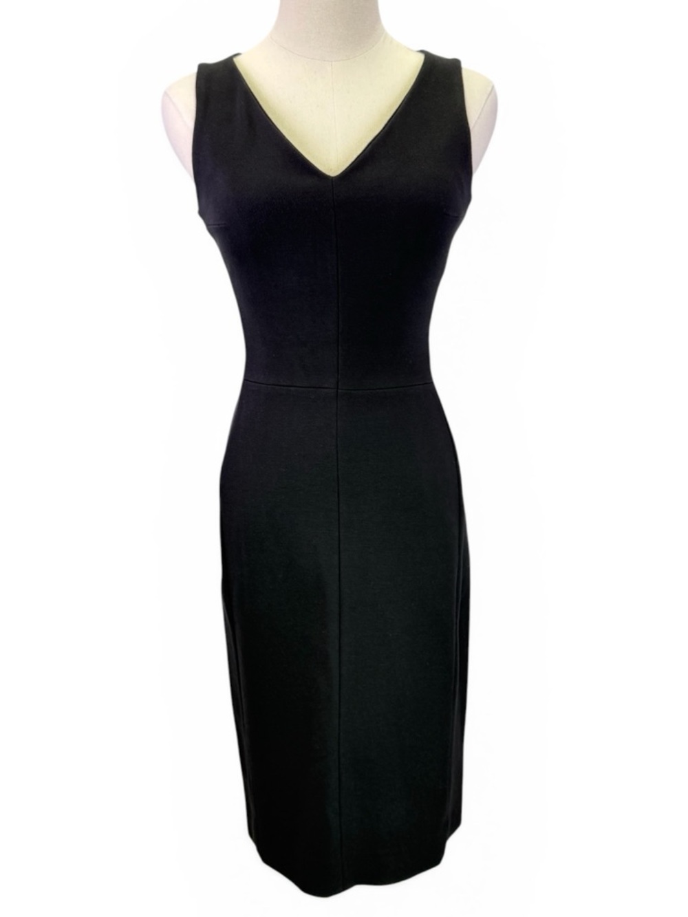 M.M. LaFleur The Etsuko Women's Black V-Neck Sleeveless Sheath Slit Dress Size 0